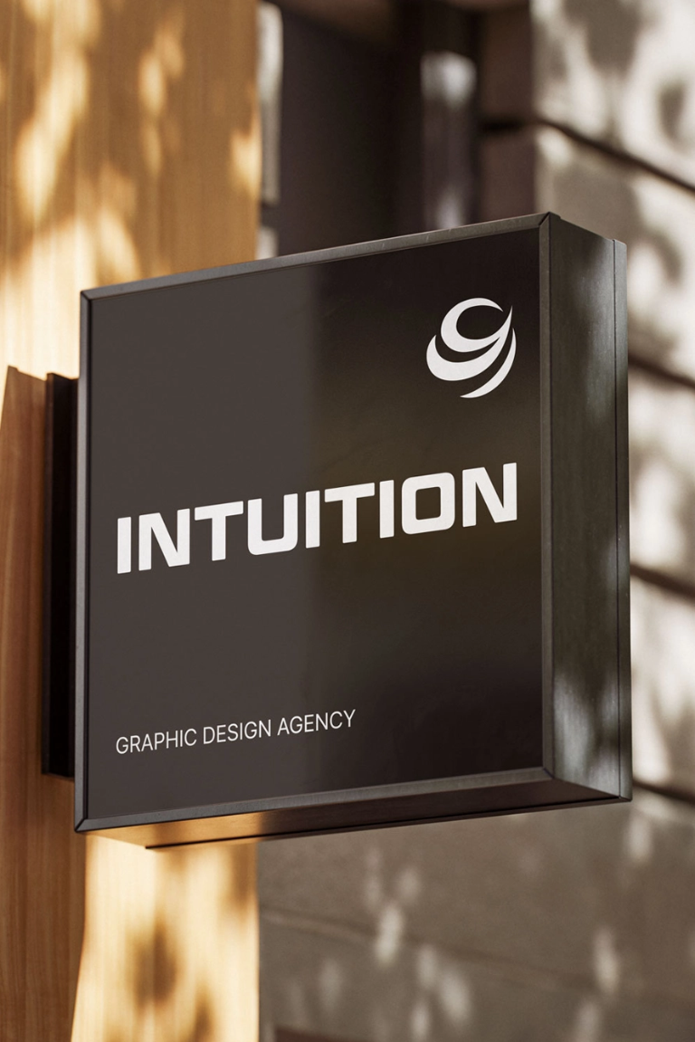 INTUITION 그래픽 디자인 에이전시 간판